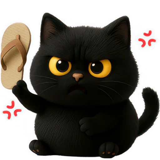 👊 Стикер «Черная киса» для Telegram