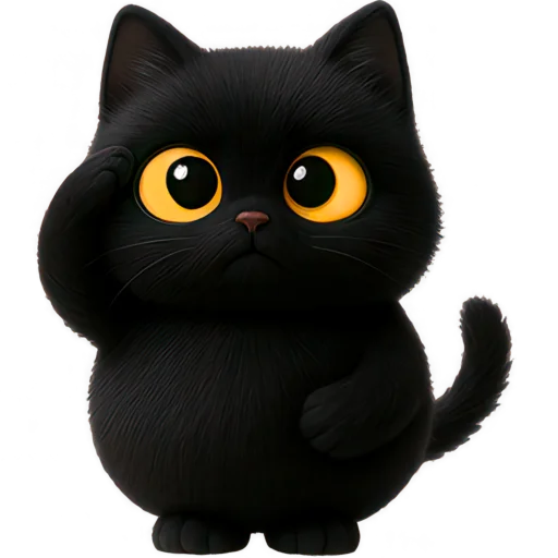🫡 Стикер «Черная киса» для Telegram