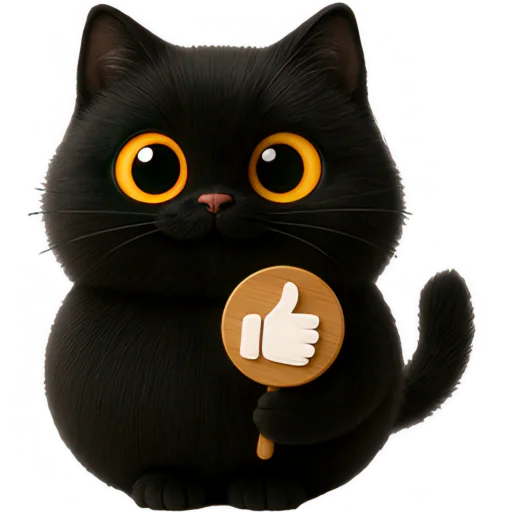 👍 Стикер «Черная киса» для Telegram