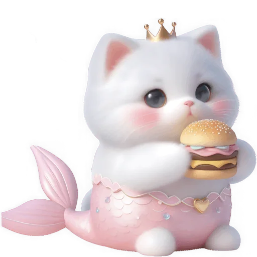 🍔 Стикер «Киса Русалочка» для Telegram