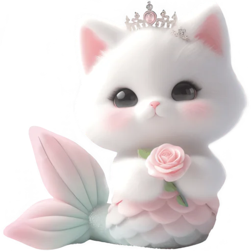 🌷 Стикер «Киса Русалочка» для Telegram