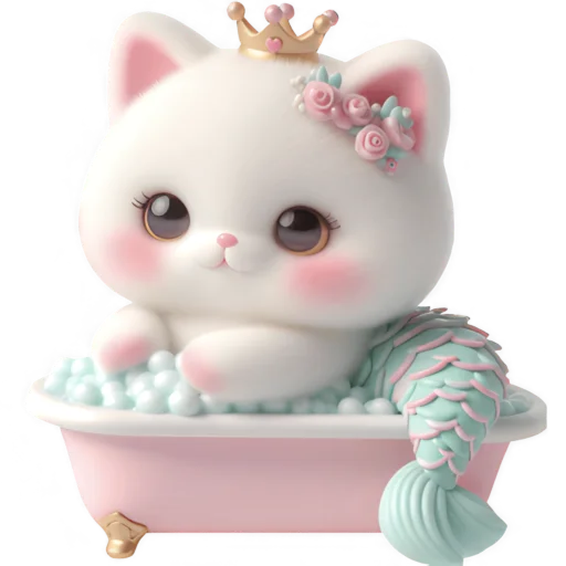 🛁 Стикер «Киса Русалочка» для Telegram