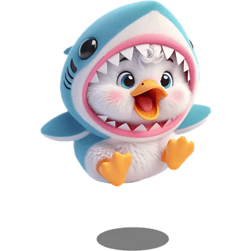 🥳 Стикер «Утиная акула» для Telegram