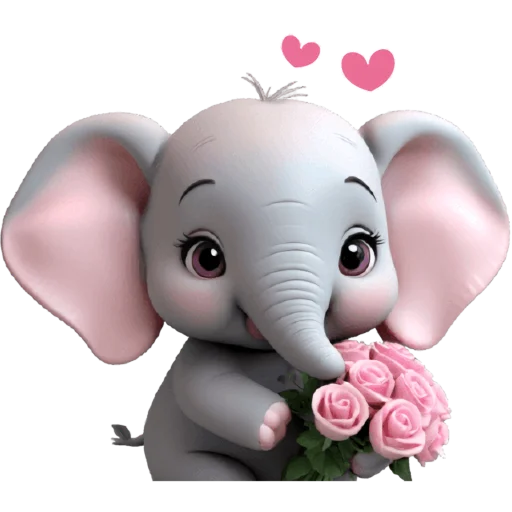 🌷 Стикер «Милый слоненок» для Telegram