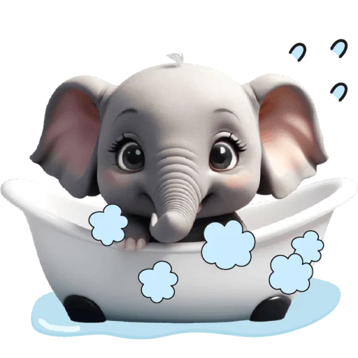 🛁 Стикер «Милый слоненок» для Telegram