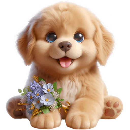 💐 Стикер «Маленький ретривер» для Telegram
