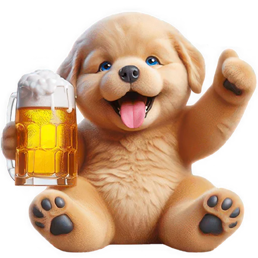 🍺 Стикер «Маленький ретривер» для Telegram
