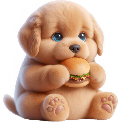 🍔 Стикер «Маленький ретривер» для Telegram