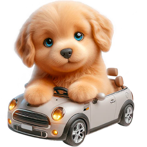 🚗 Стикер «Маленький ретривер» для Telegram