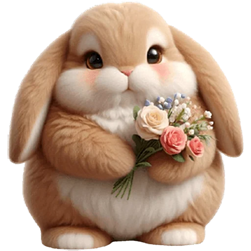 💐 Стикер «Вислоухий кролик» для Telegram