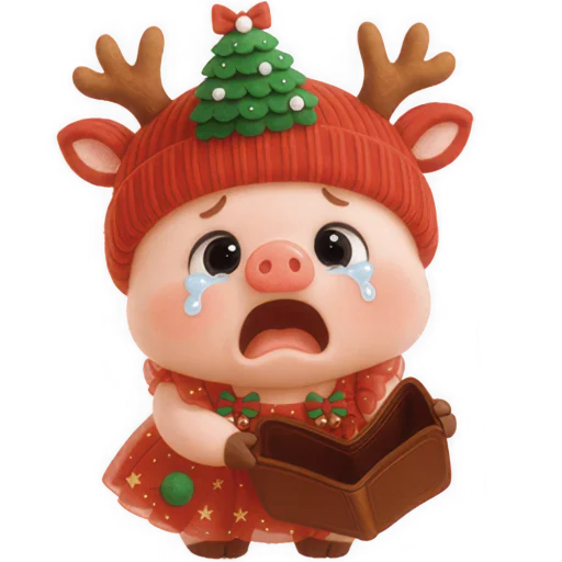 😭 Стикер «Новогодняя свинка» для Telegram