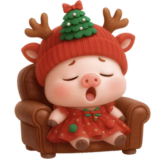 😴 Стикер «Новогодняя свинка» для Telegram