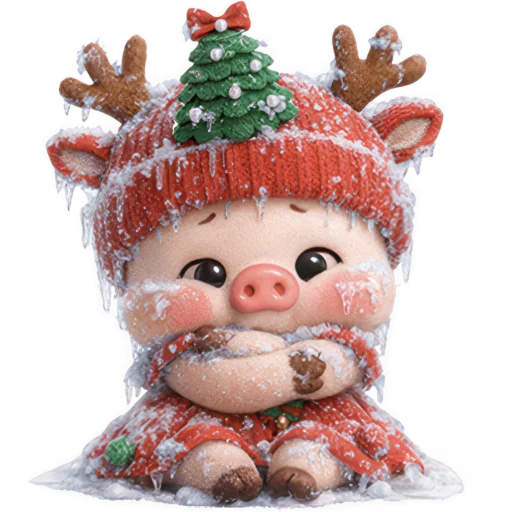 🥶 Стикер «Новогодняя свинка» для Telegram