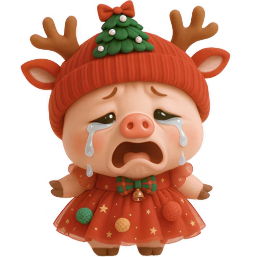 😭 Стикер «Новогодняя свинка» для Telegram