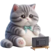 📺 Эмодзи «Полосатый котенок» для Telegram