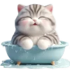 🛁 Эмодзи «Полосатый котенок» для Telegram