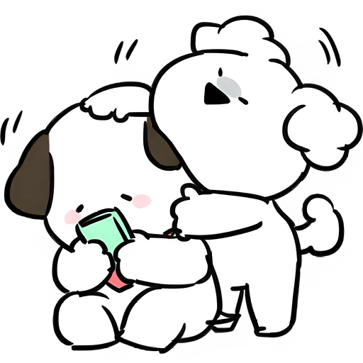 🤗 Стикер «Маленькие собачки» для Telegram