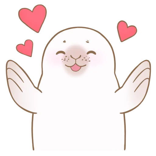 🥰 Стикер «Little white seal» для Telegram
