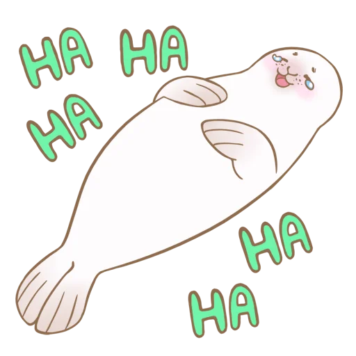 😂 Стикер «Little white seal» для Telegram
