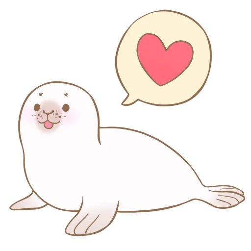 🥰 Стикер «Little white seal» для Telegram