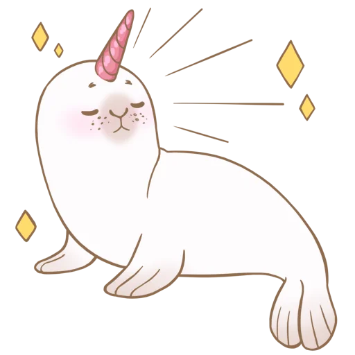 🦄 Стикер «Little white seal» для Telegram