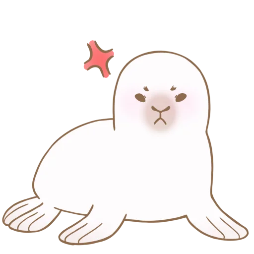 😡 Стикер «Little white seal» для Telegram