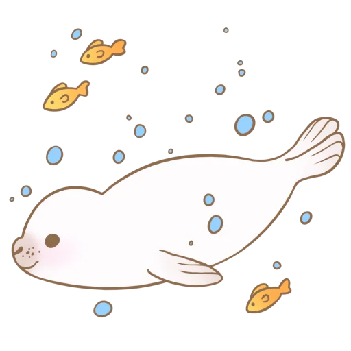 Стикерпак Little white seal для Telegram