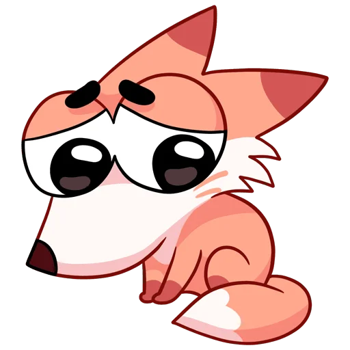 🦊 Стикер «Хитрый рыжий лис Ливси — набор из вк но без надписей» для Telegram