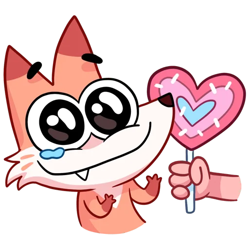 🍭 Стикер «Хитрый рыжий лис Ливси — набор из вк но без надписей» для Telegram
