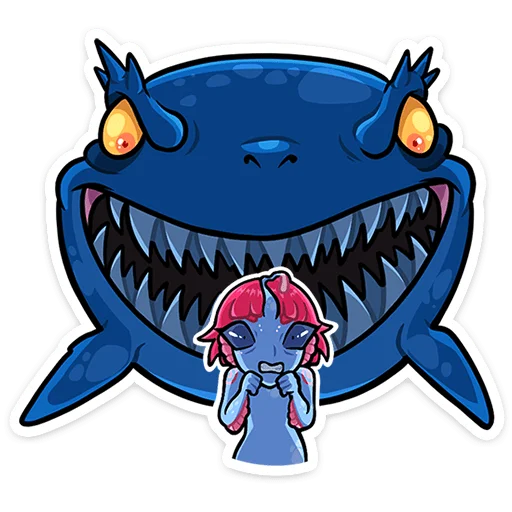 🦈 Стикер «Лорелея, пожалуй, самая стильная русалка на всём морском дне. Чего только стоит её модная стрижка&;» для Telegram