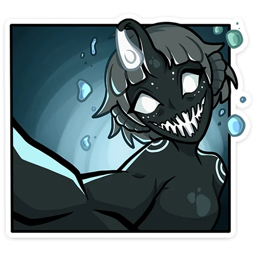👻 Стикер «Лорелея, пожалуй, самая стильная русалка на всём морском дне. Чего только стоит её модная стрижка&;» для Telegram