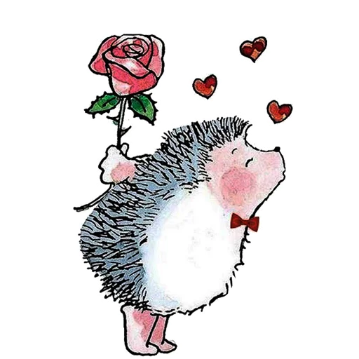 😘 Стикер «Влюбленный ёжик» для Telegram