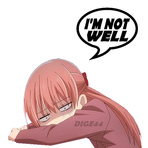 🤒 Стикер «LOVE IS HARD FOR OTAKU» для Telegram