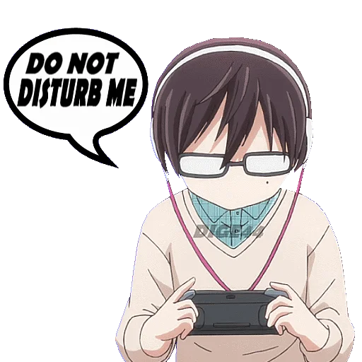 🦻 Стикер «LOVE IS HARD FOR OTAKU» для Telegram