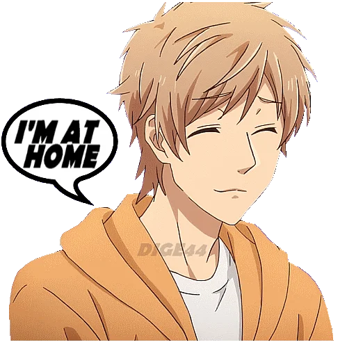 🏡 Стикер «LOVE IS HARD FOR OTAKU» для Telegram
