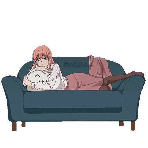 🛋 Стикер «LOVE IS HARD FOR OTAKU» для Telegram