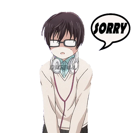 😰 Стикер «LOVE IS HARD FOR OTAKU» для Telegram