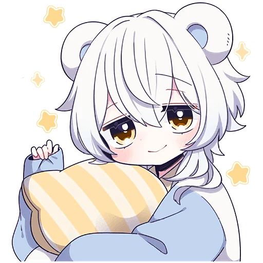 🥱 Стикер «Белый медвежонок» для Telegram