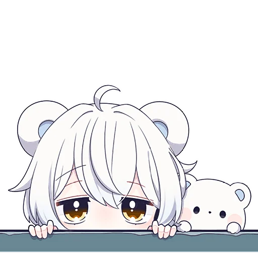 👀 Стикер «Белый медвежонок» для Telegram