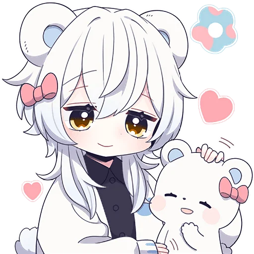🥰 Стикер «Белый медвежонок» для Telegram