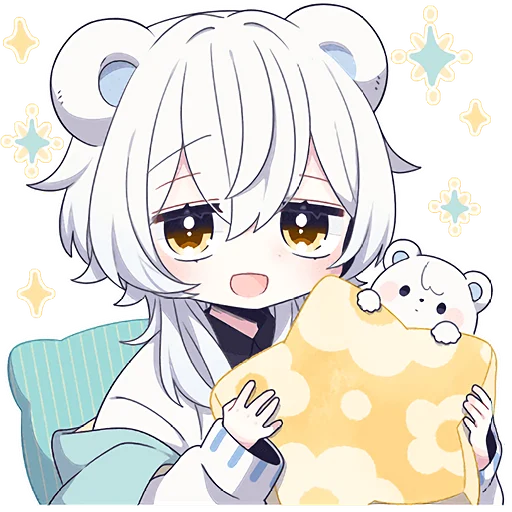 🥱 Стикер «Белый медвежонок» для Telegram