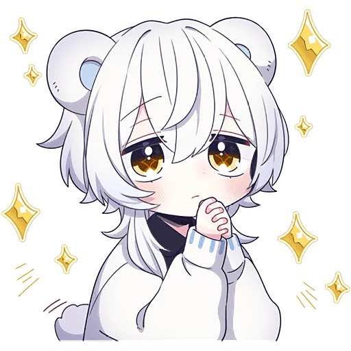 🙏 Стикер «Белый медвежонок» для Telegram