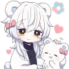 🥰 Эмодзи «Белый медвежонок» для Telegram