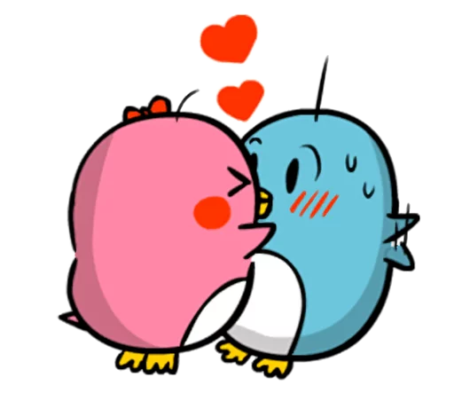 😘 Стикер «Lovely couple penguins - &;ALPENG&; Ver 2» для Telegram