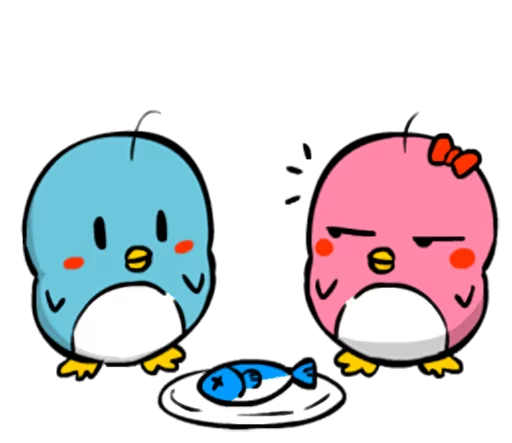 😐 Стикер «Lovely couple penguins - &;ALPENG&; Ver 2» для Telegram