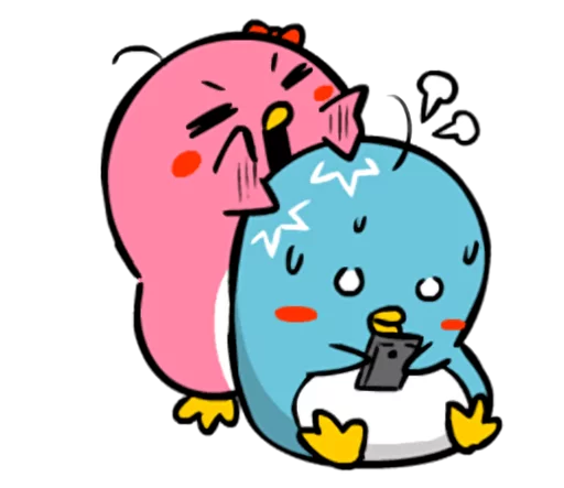 😡 Стикер «Lovely couple penguins - &;ALPENG&; Ver 2» для Telegram