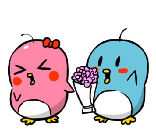 💐 Стикер «Lovely couple penguins - &;ALPENG&; Ver 2» для Telegram