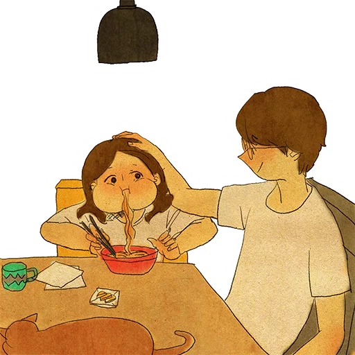 🍜 Стикер «Нежная любовь» для Telegram