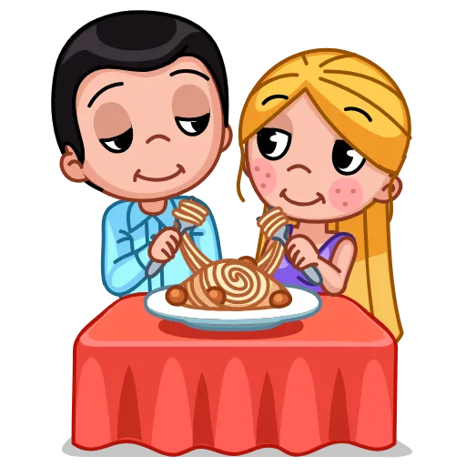 🍝 Стикер «Lover couple» для Telegram