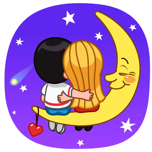 🌛 Стикер «Lover couple» для Telegram